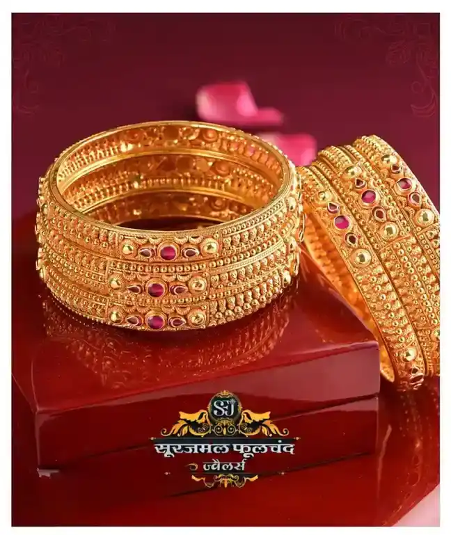 46 Piece Set Bangals Gheru Finish — full bangle set gold Kolhapur