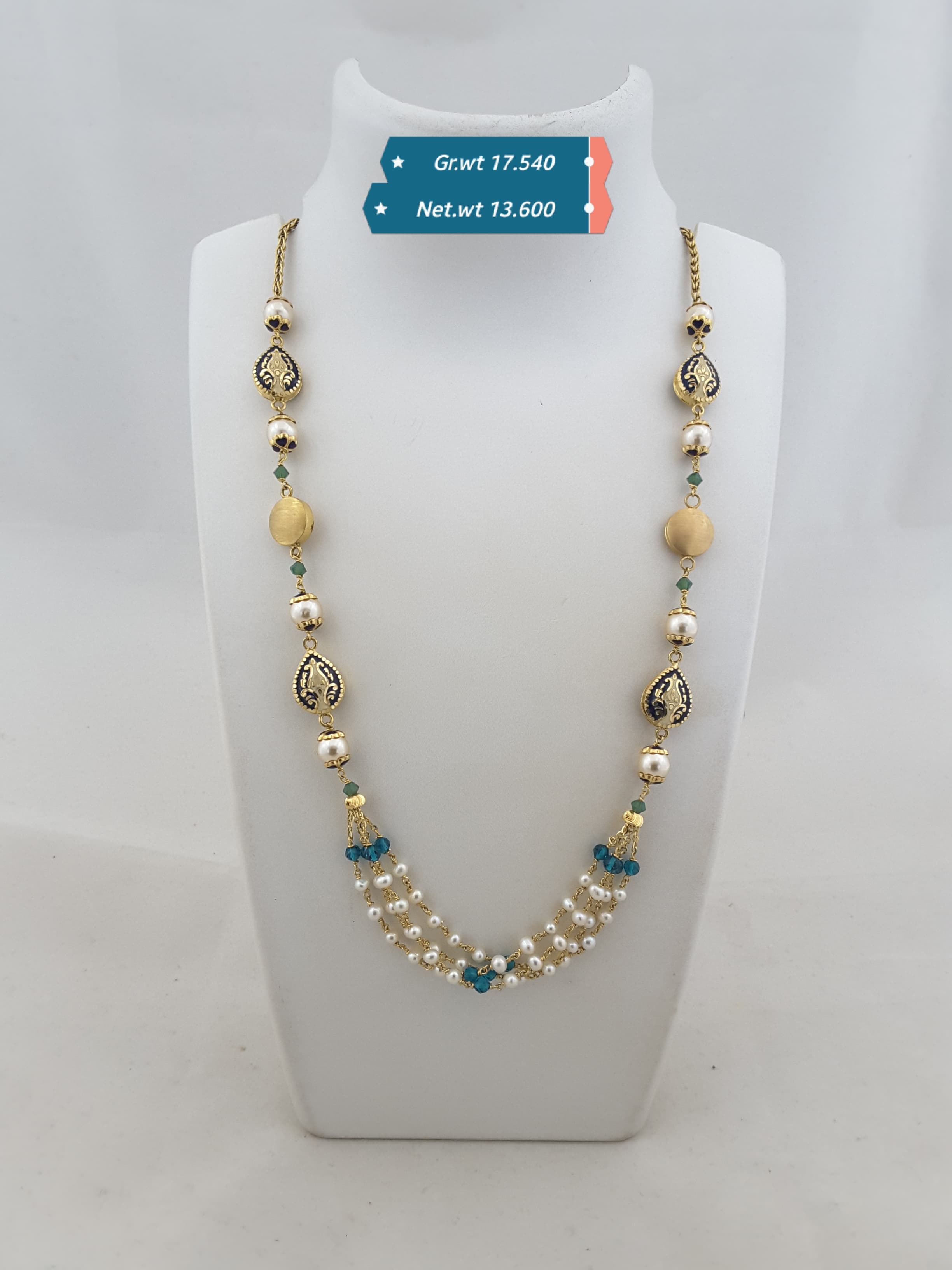 Antique Mala gold bead necklace Kolhapur — Surajmal Fulchand Jewellers design 1