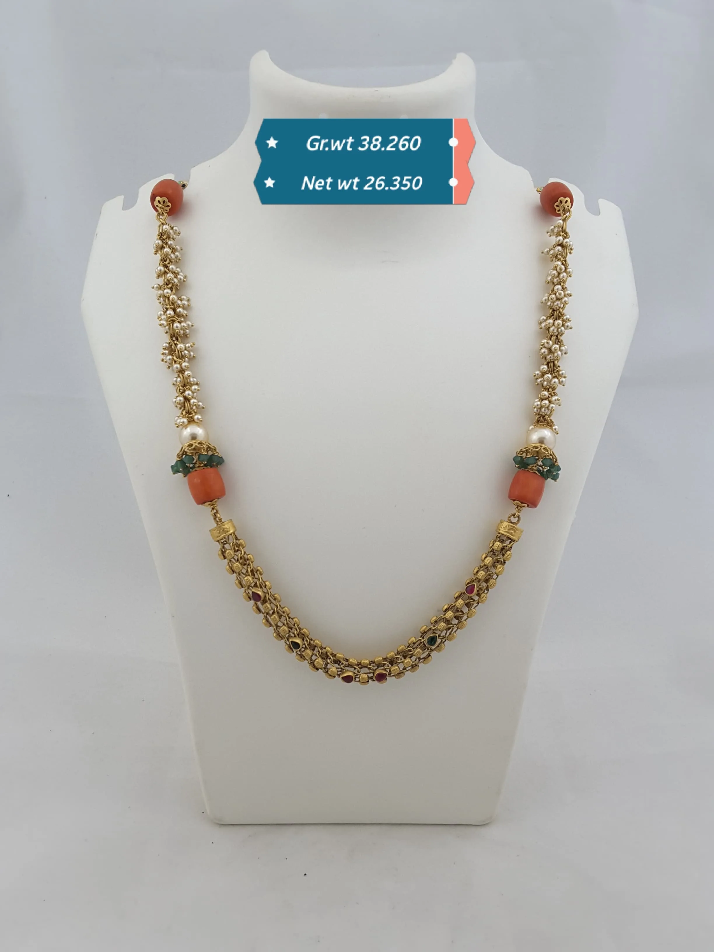 Antique Mala 22K gold Kolhapur design 5