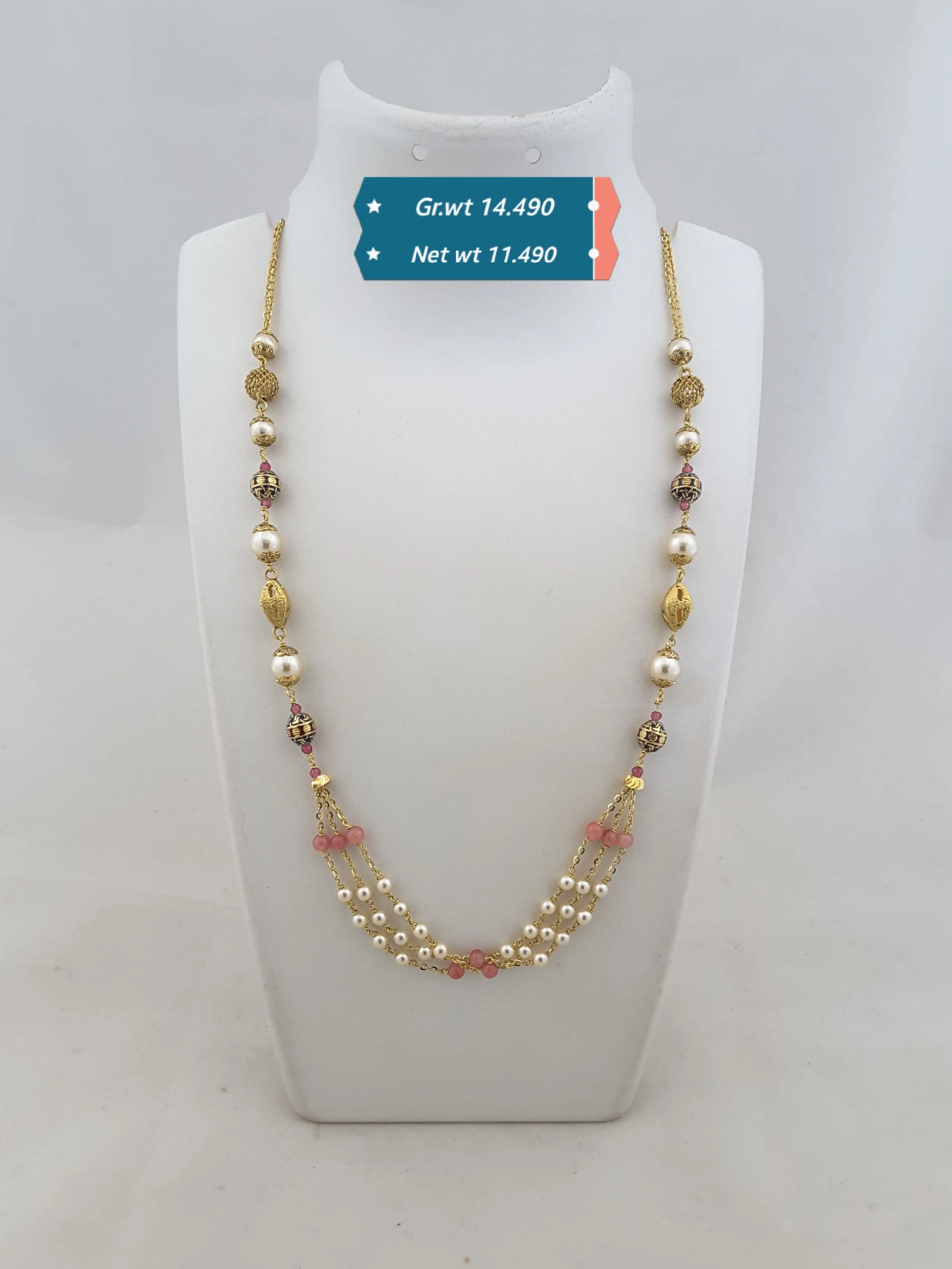 Antique Mala 22K gold Kolhapur design 6