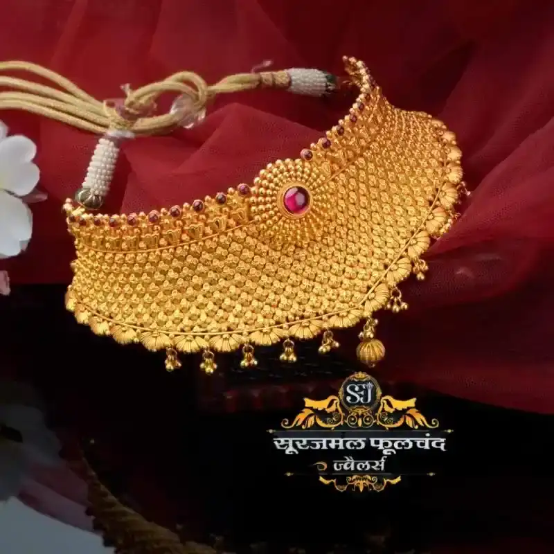 Chokar Antique 22K gold Kolhapur design 6