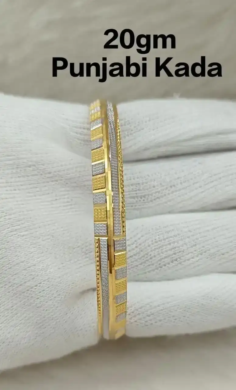 Fancy gold kada for men design 2