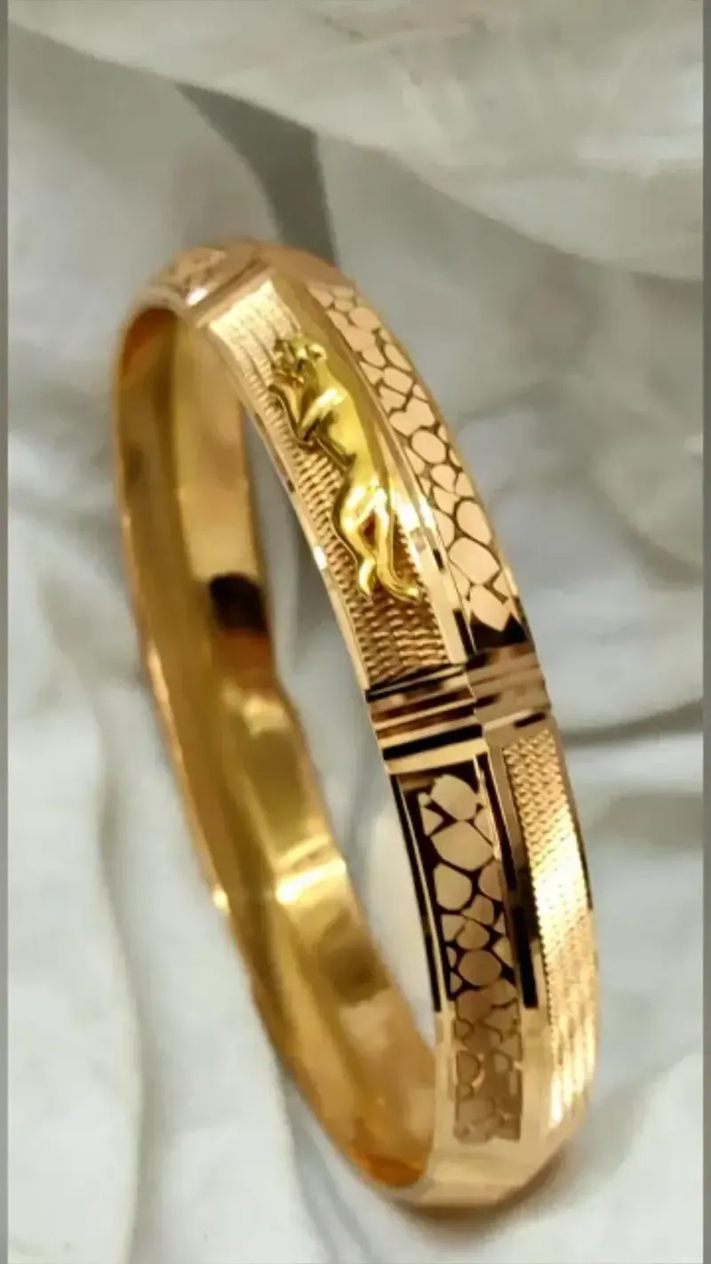 Fancy gold kada for men design 6